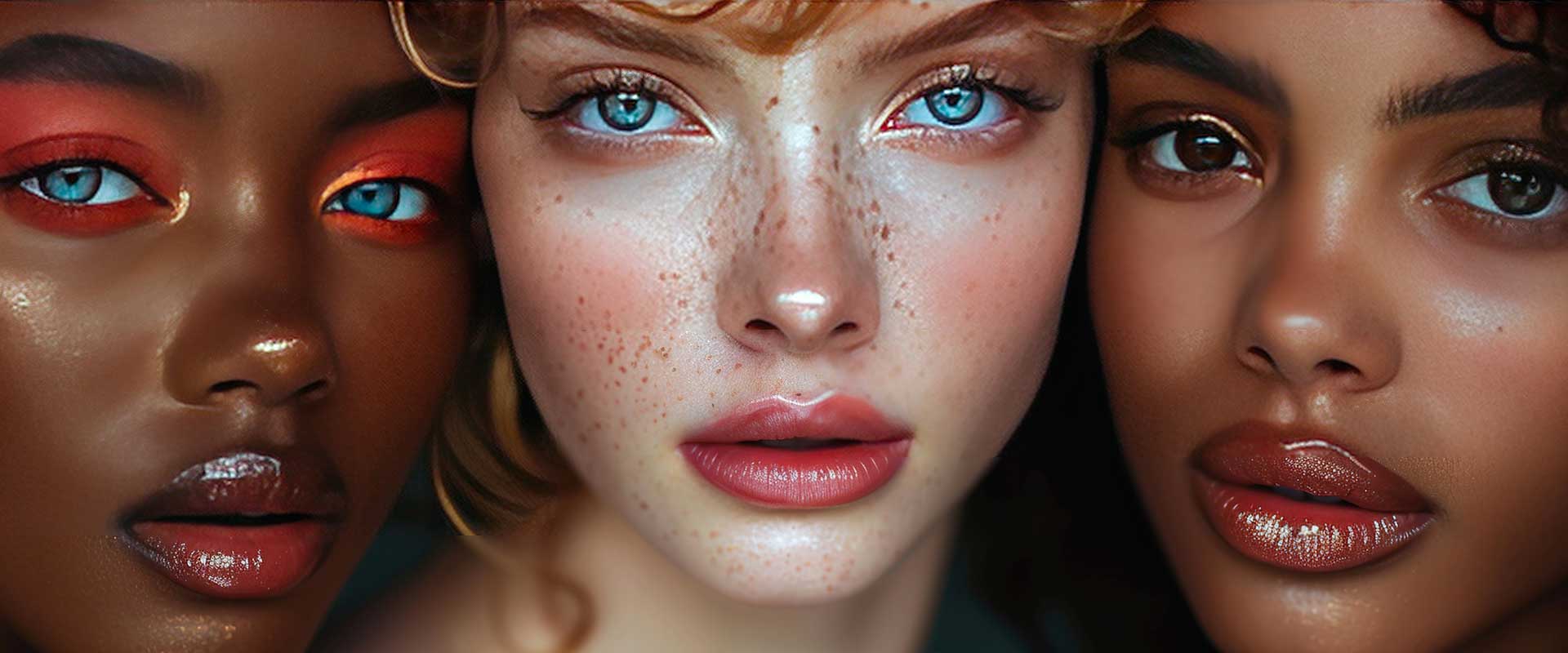 ARock marketing campaign featuring three beauty portraits